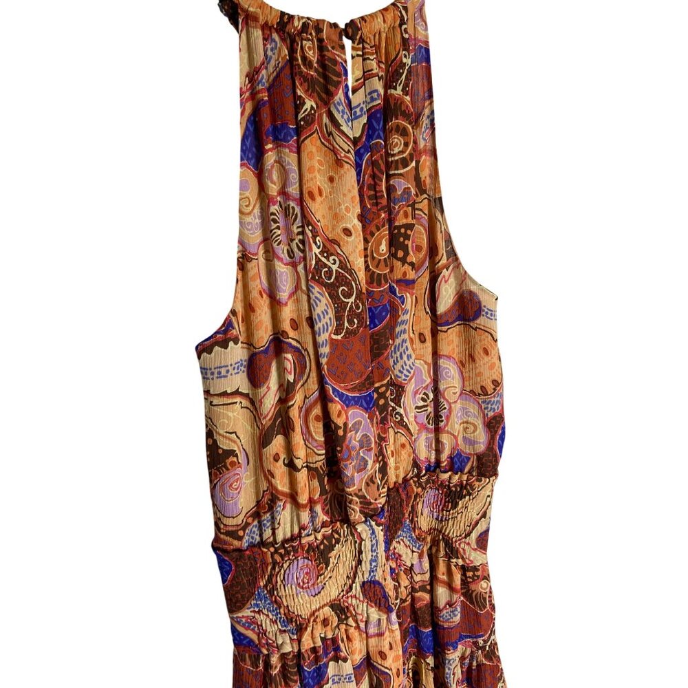 A.L.C. Cory 100% Silk Terracotta Paisley Print Blouson Mini Dress 8 - Picture 9 of 9